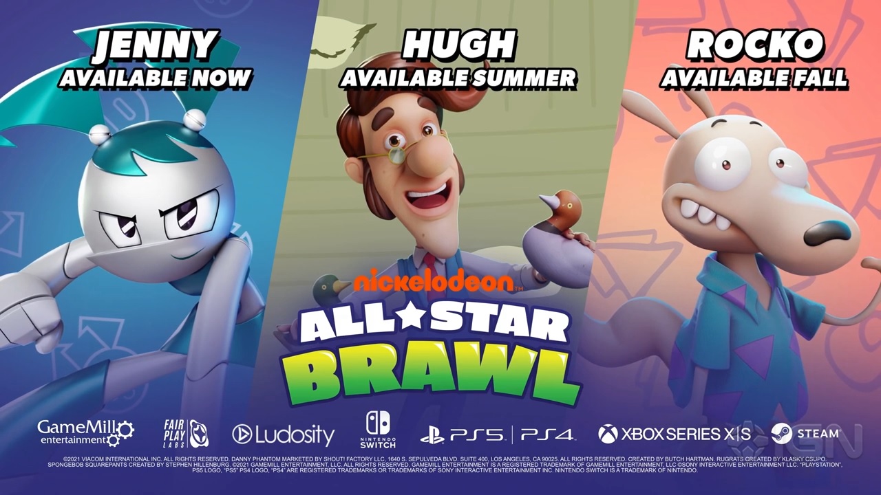 Se revelan los personajes DLC de Nickelodeon All-Star Brawl, Jenny, Hugh Neutron y Rocko.