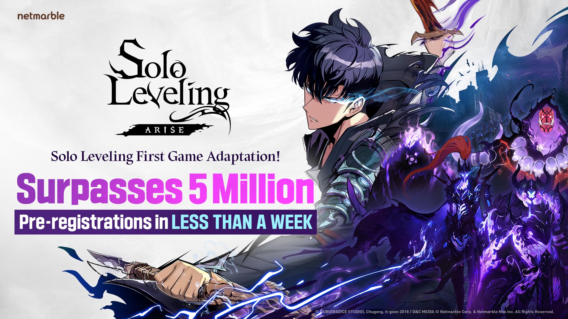 Solo Leveling: ARISE Quickly Surpasses 5 Million Pre-Registrations