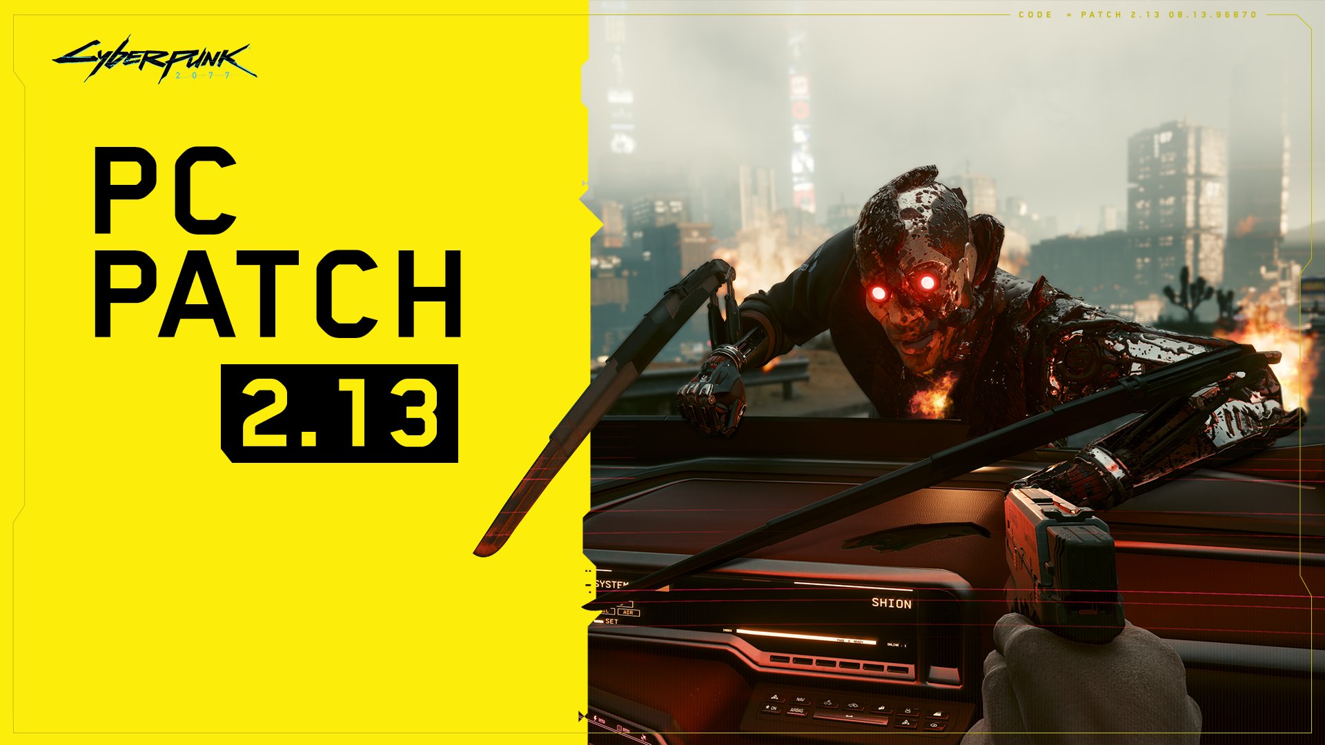 Cyberpunk 2077 выпускает патч 2.13 для ПК