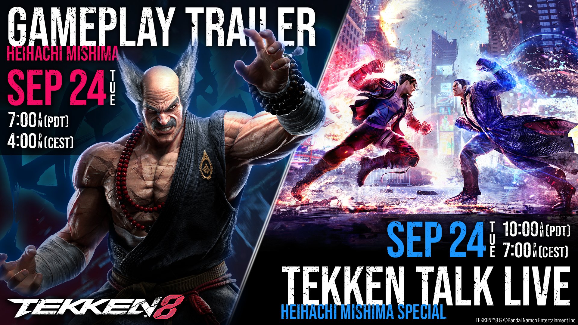 Tekken 8 Heihachi Mishima Trailer and Tekken Talk Live Set for September 24