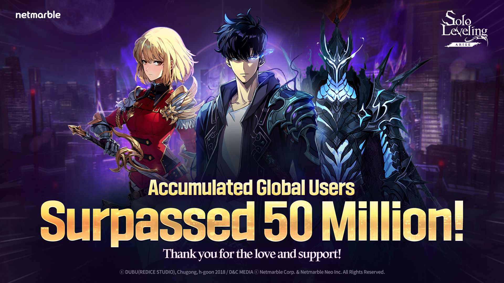 Solo Leveling: ARISE Exceeds 50 Million Players