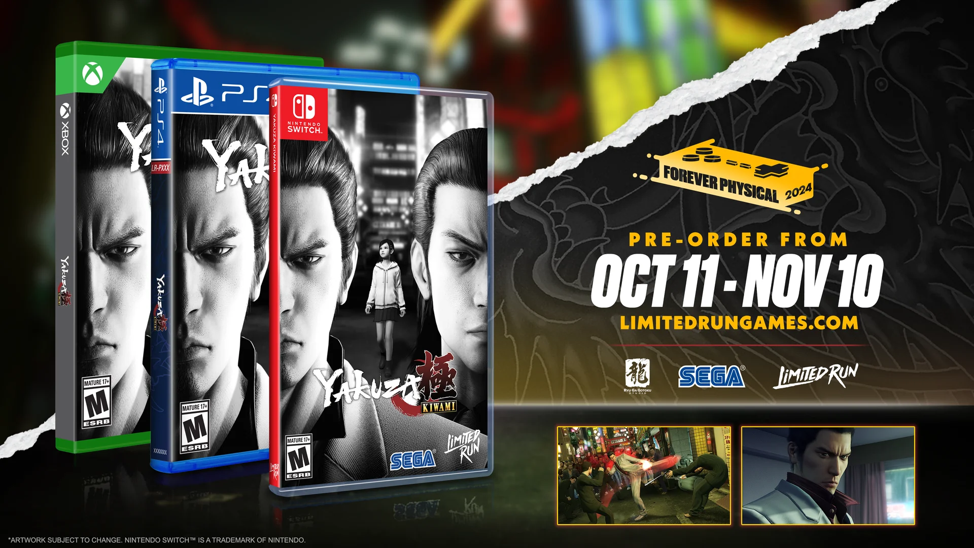 Yakuza Kiwami Switch Physical Edition to be Sold by Limited Run Games