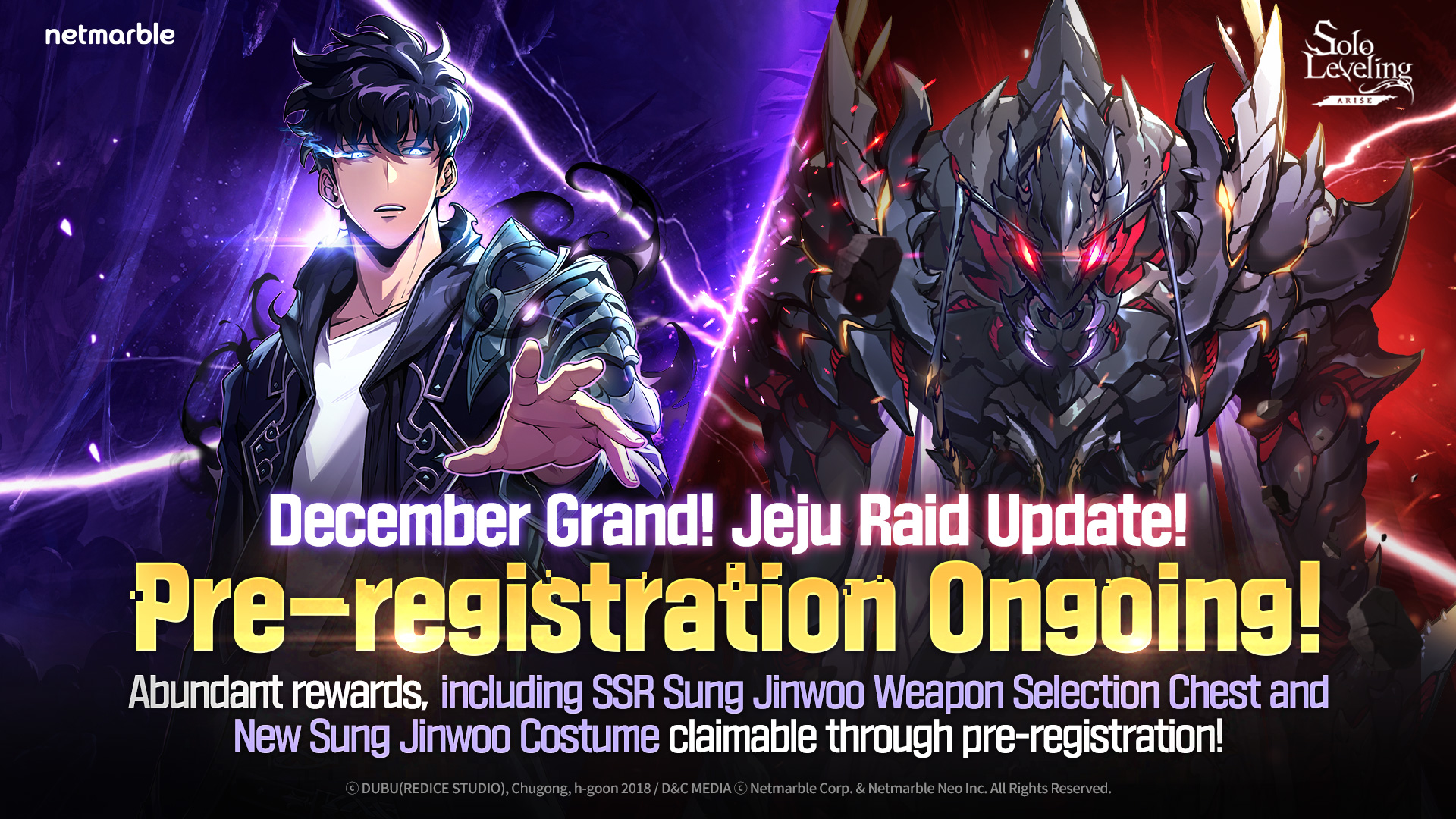 Solo Leveling: ARISE Opens Pre-Registration for Jeju Island Raid Update