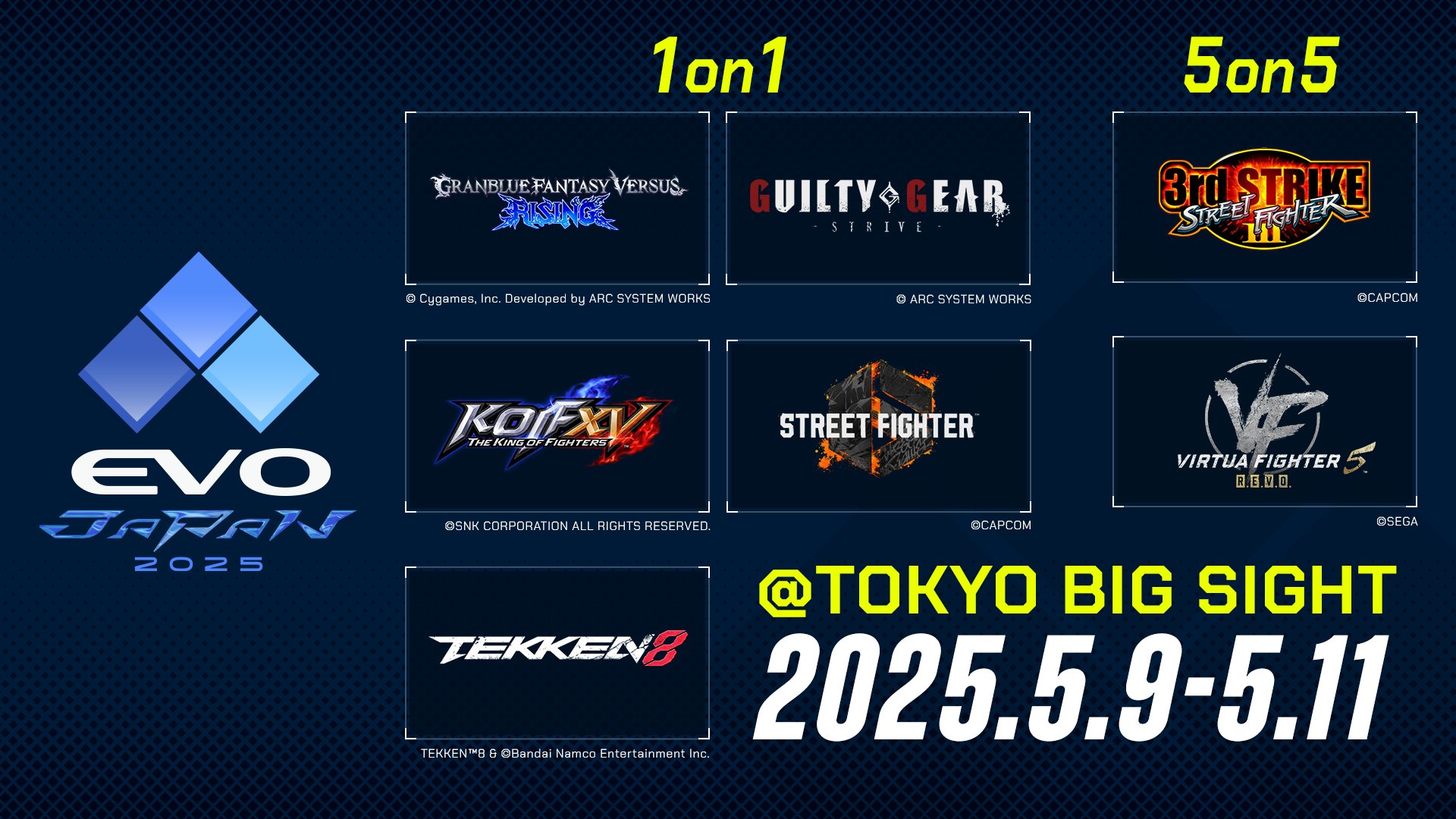 EVO Japan 2025 Main Games Lineup Revealed