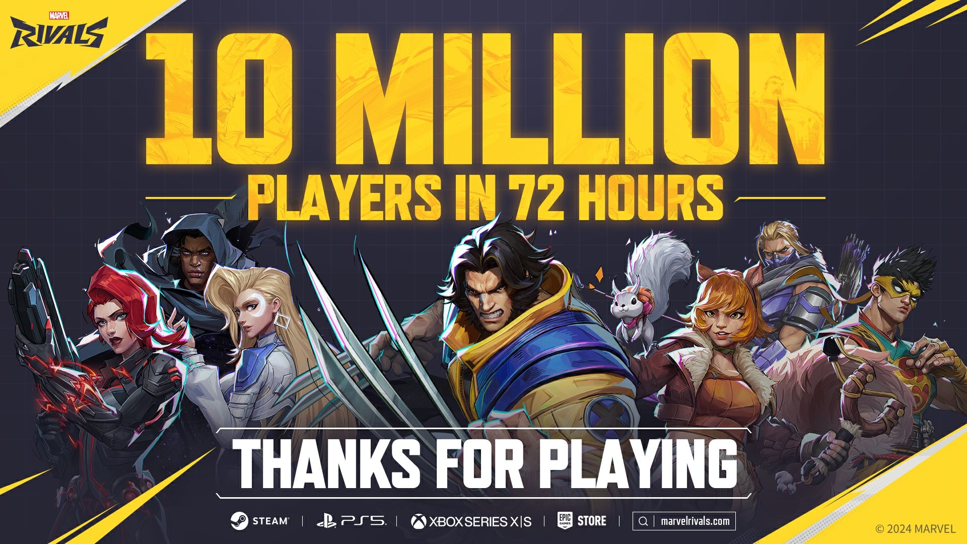 Marvel Rivals Reaches 10 Million Players, New Trailer Released