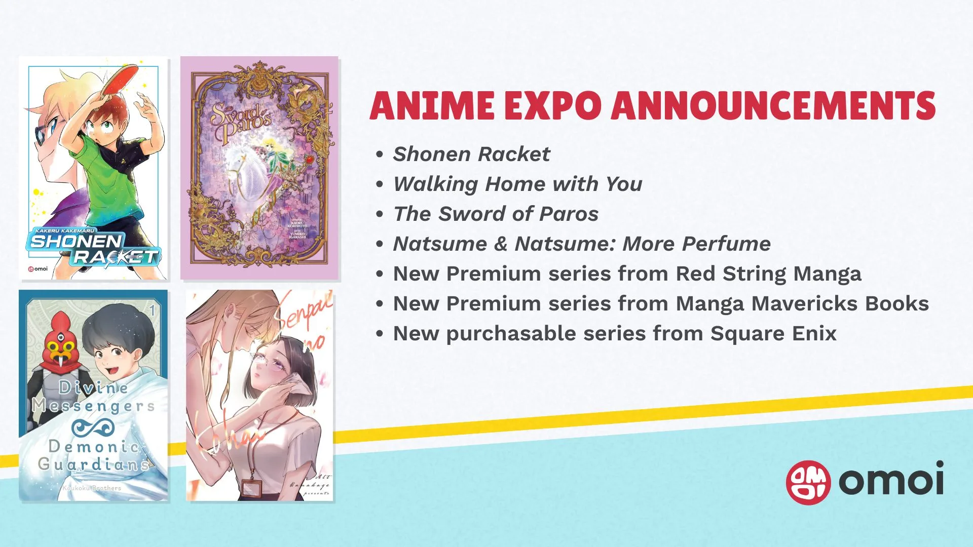 Omoi ujawnia nowe licencje na mangę podczas Anime Expo 2026
