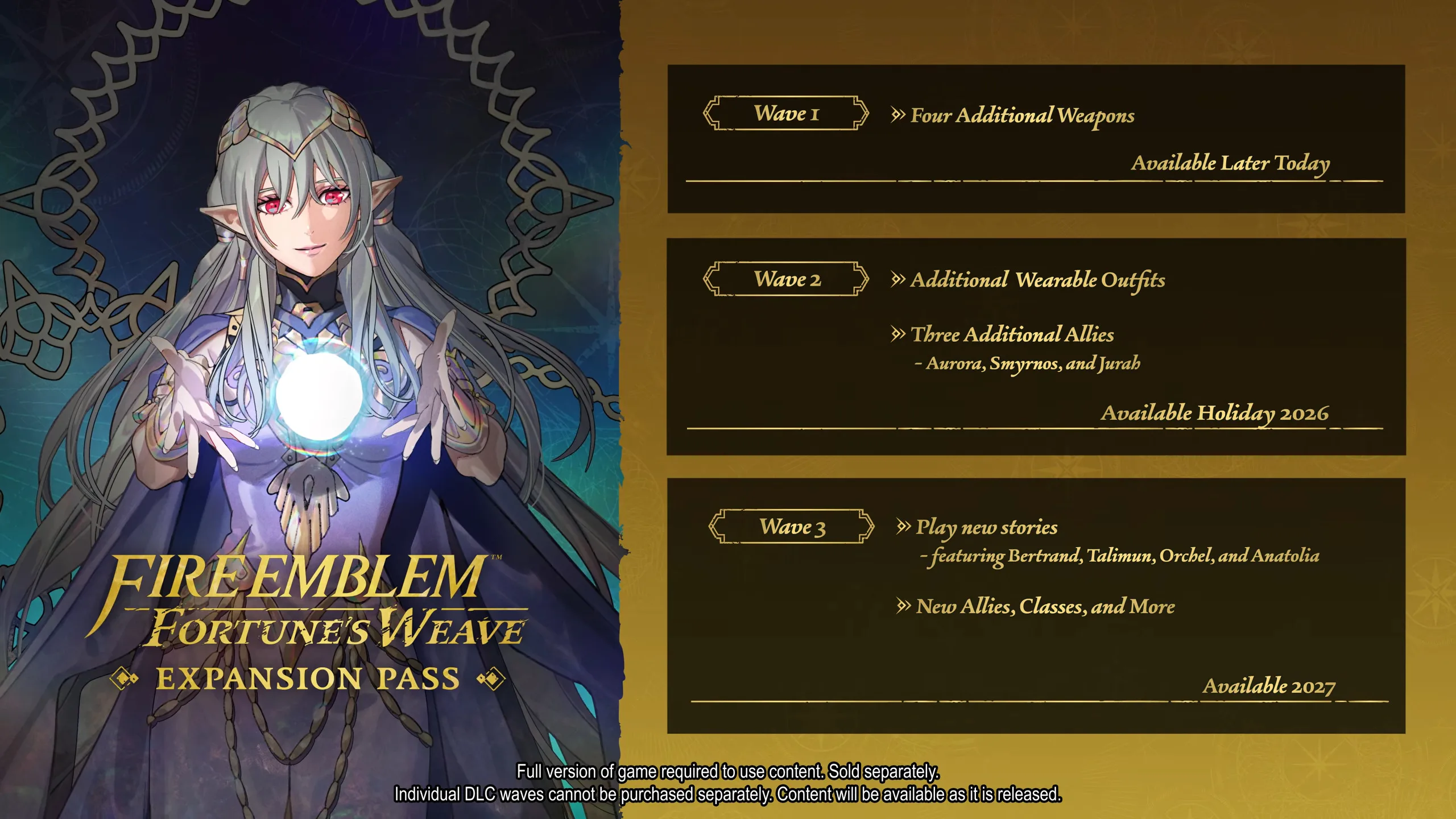 Anime Amblems Fire Emblem: Fortune's Weave Expansion Pass Announced, Wave 1 DLC ...